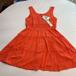 NWT Daisy & Delilah Orange Claire Tiered Dress Size Large New